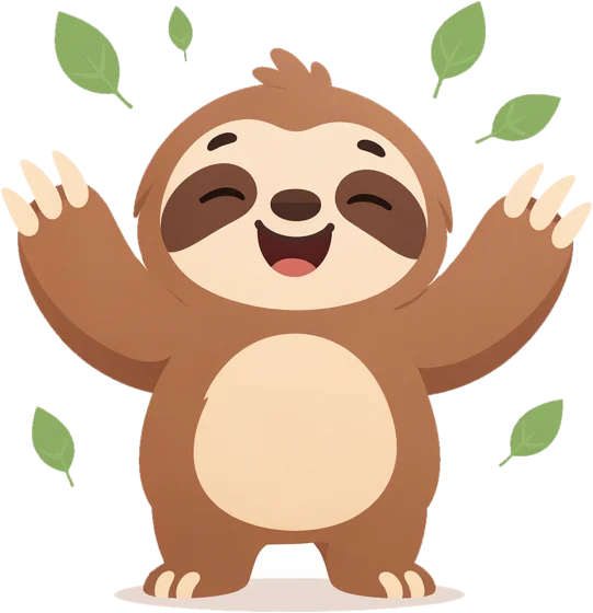 Nimu the sloth cheering